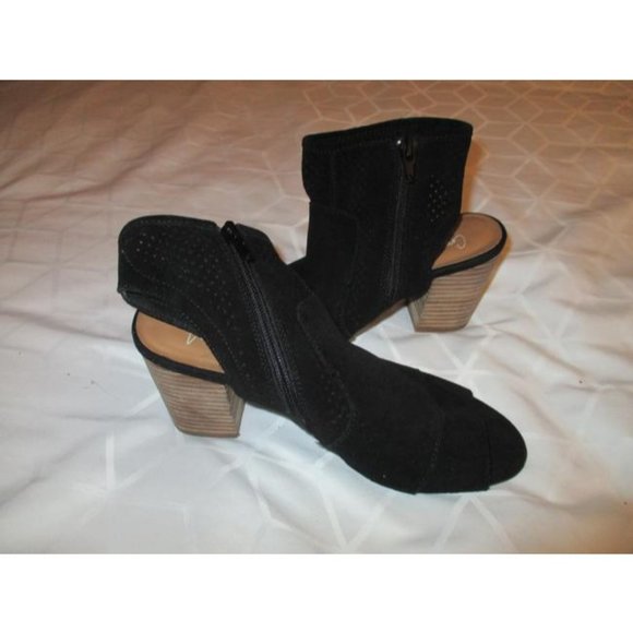 *Crown Vintage MOD Black ASTAREWIA Suede Peep Toe - Picture 5 of 7